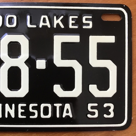 Vintage 1953 Minnesota State License Plate Bicycle Metal Mini - Picture 5 of 9